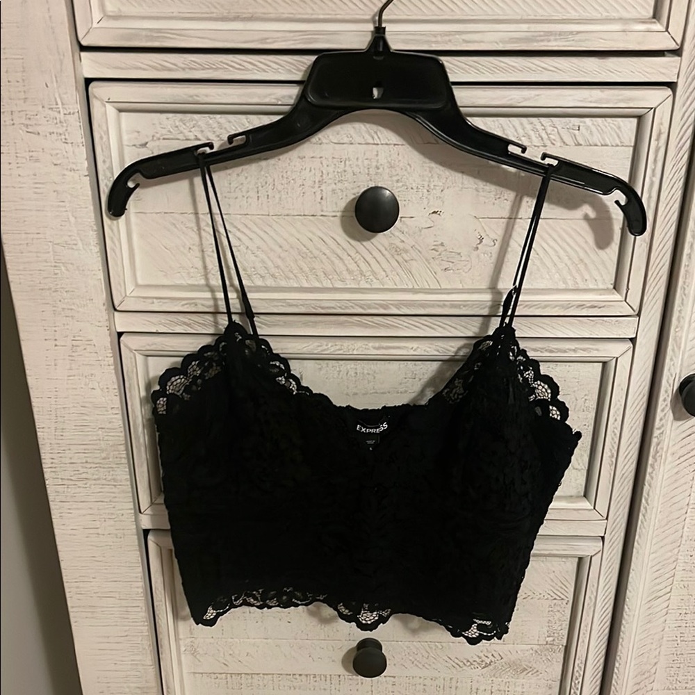 Express Black Lace Top